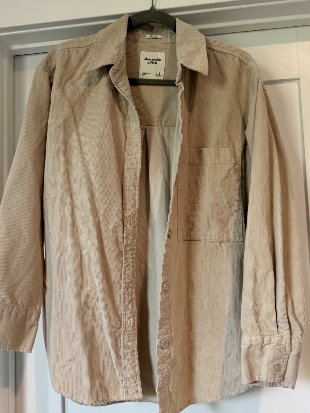Abercrombie Beige Corduroy Button Down Shirt